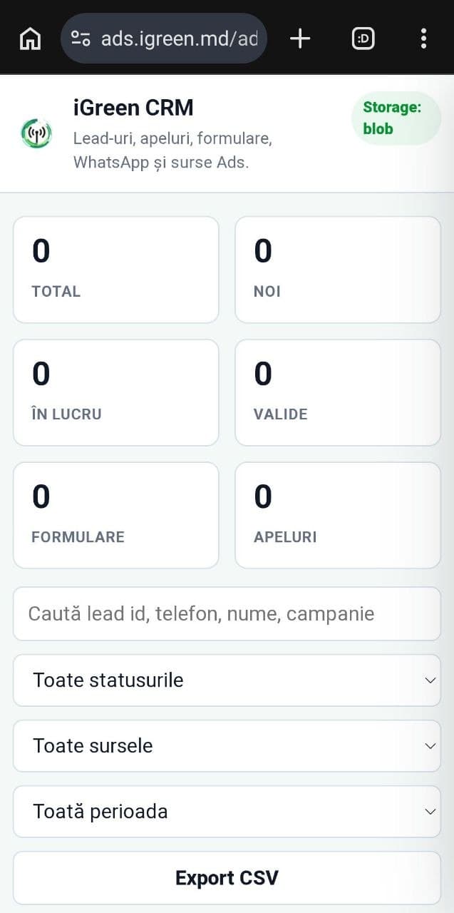 iGreen CRM pe telefon