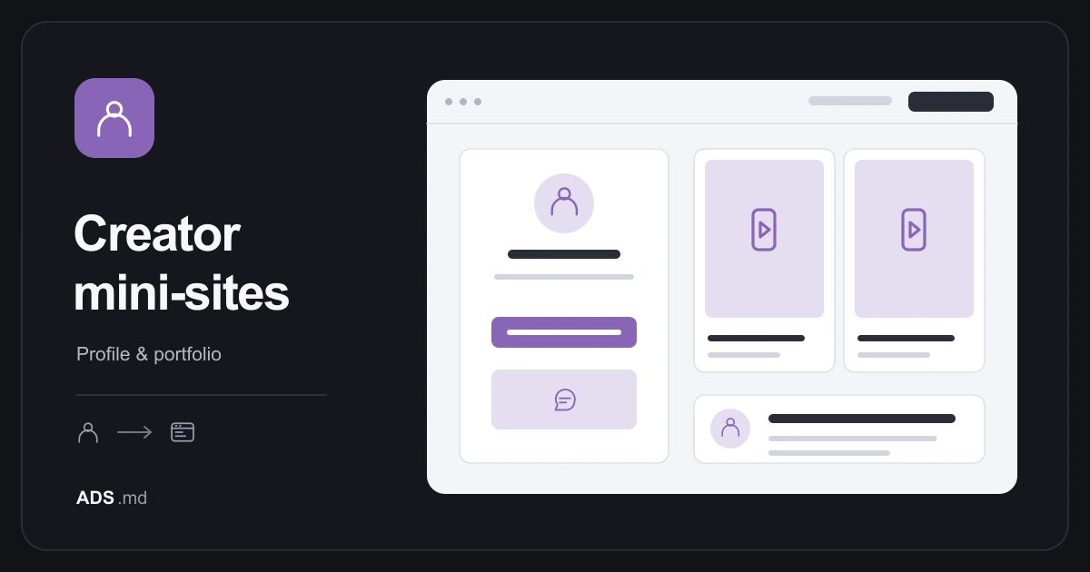 Editorial illustration: A creator mini-site: portfolio, packages and a clear contact path