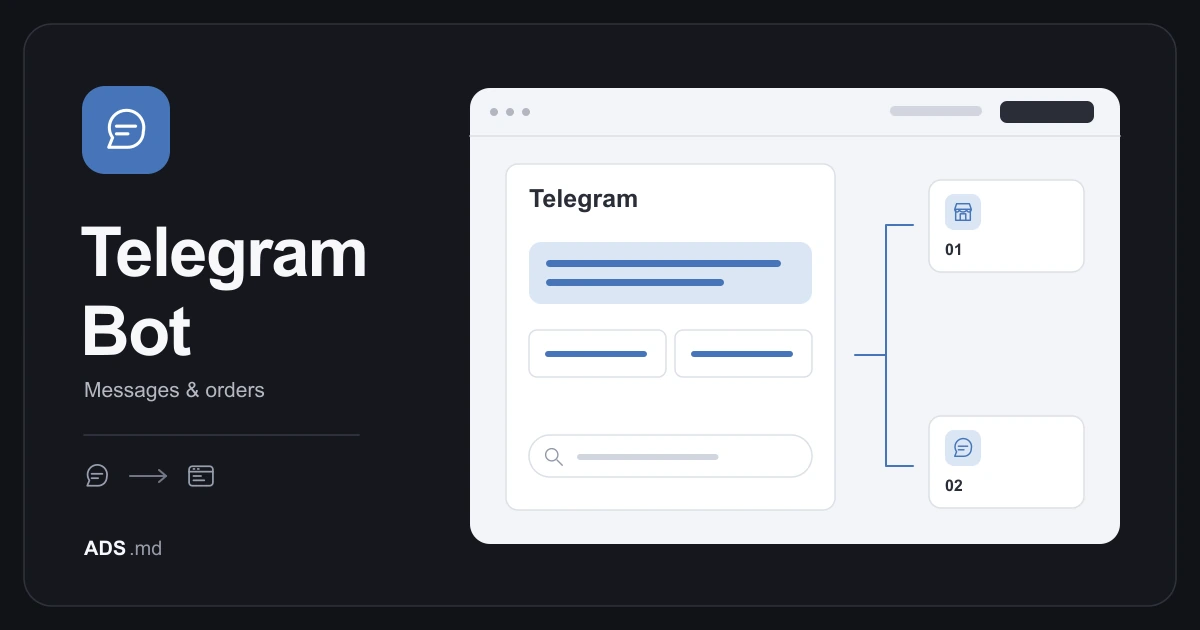 Editorial illustration: Telegram bots for business: enquiries, replies and human handoff