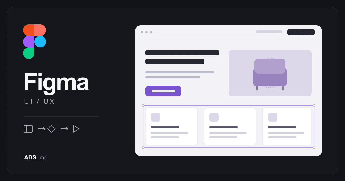 Editorial illustration: Figma: a practical guide to clear design, from idea to prototype
