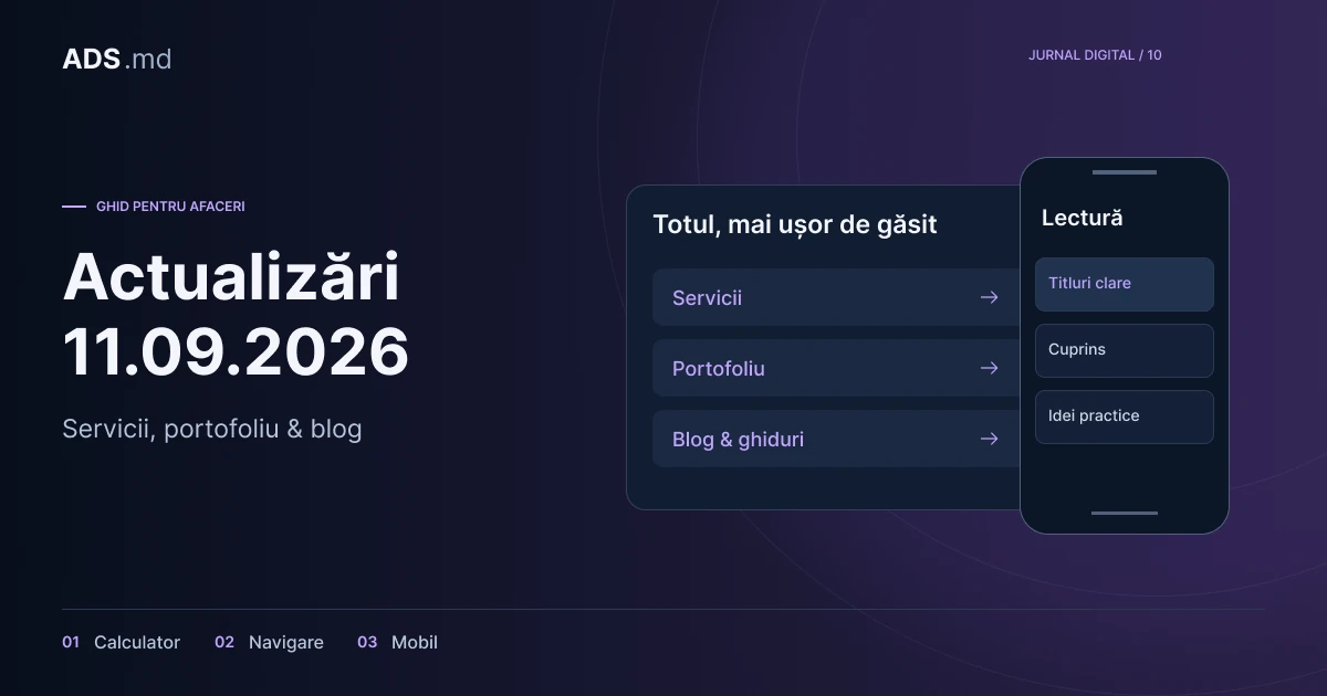 Ilustrație editorială: ADS Moldova: actualizările din 11 septembrie 2026