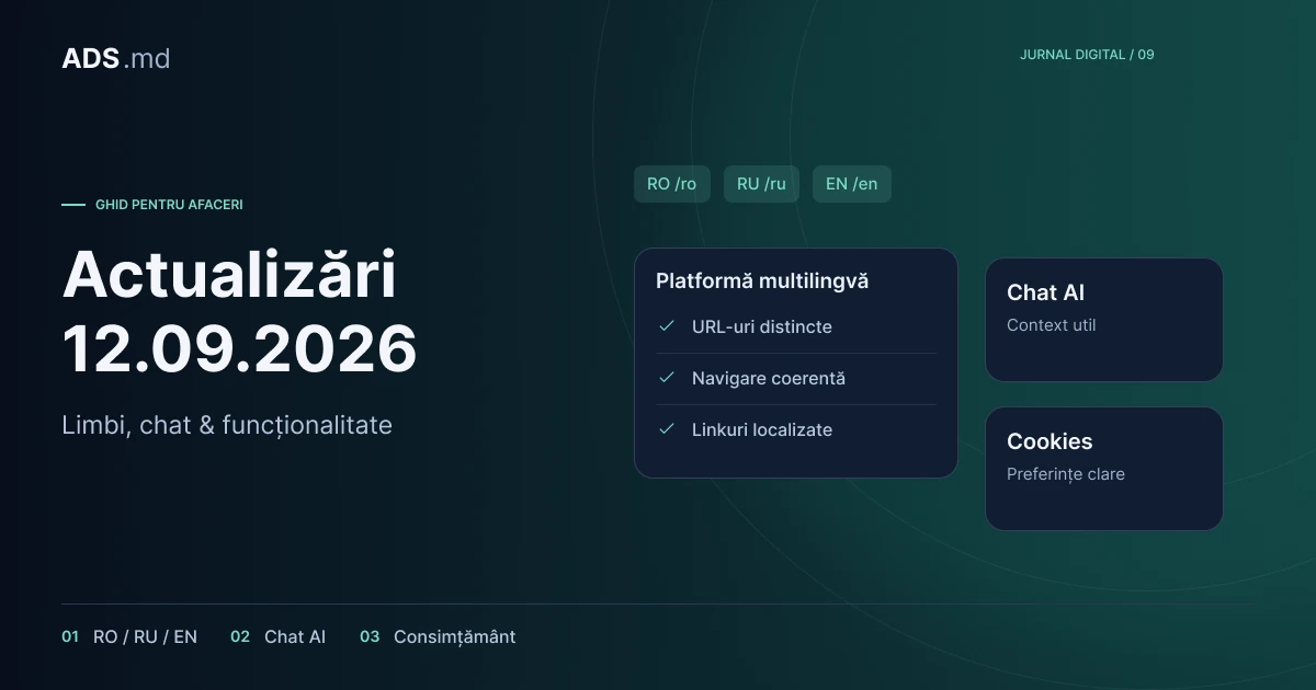 Ilustrație editorială: ADS Moldova: actualizările din 12 septembrie 2026
