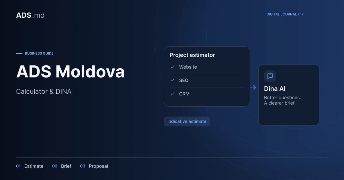 Editorial illustration: ADS Moldova’s calculator and Dina: prepare a clear project enquiry