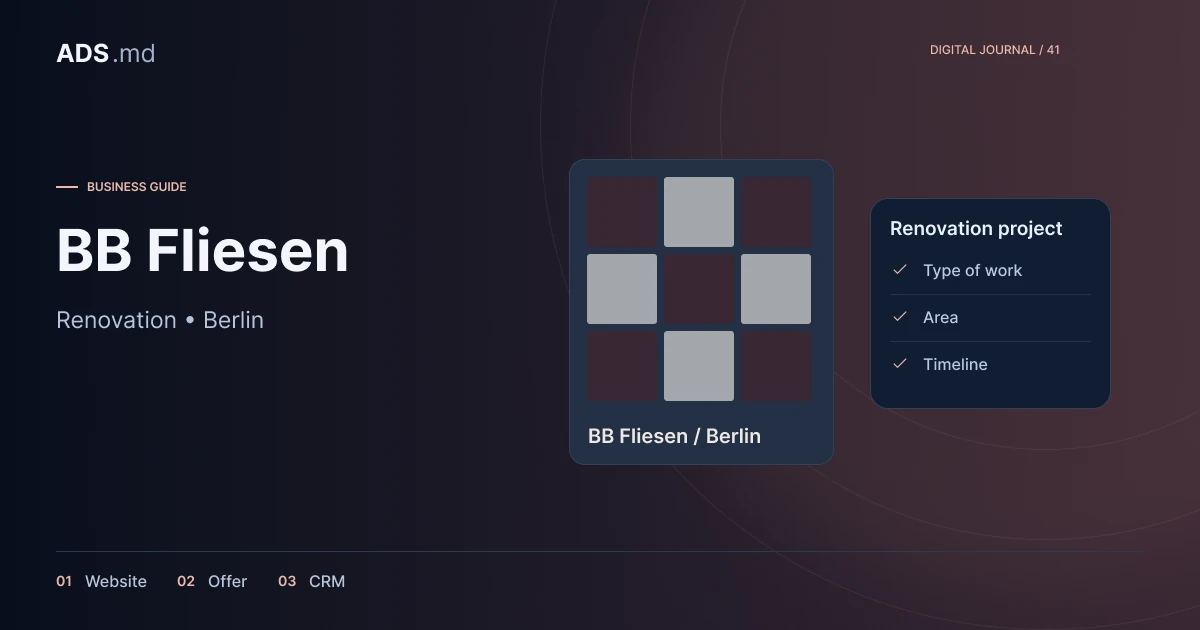 Editorial illustration: BB Fliesen: a website, offer page and renovation enquiries