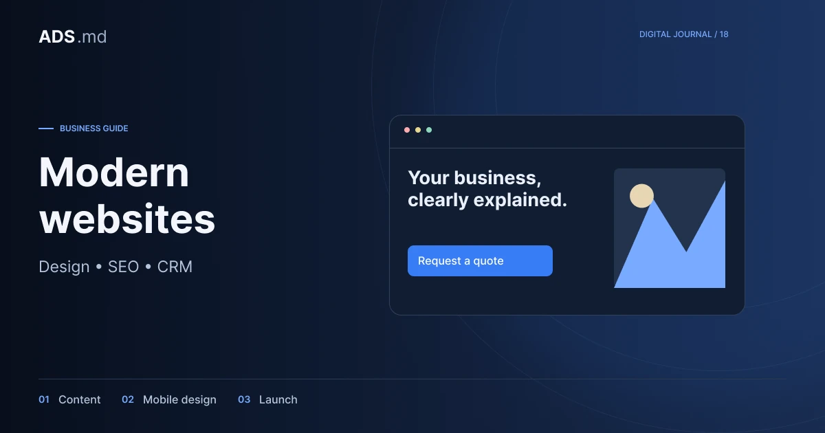 Editorial illustration: A business website in Moldova: from brief to launch checks