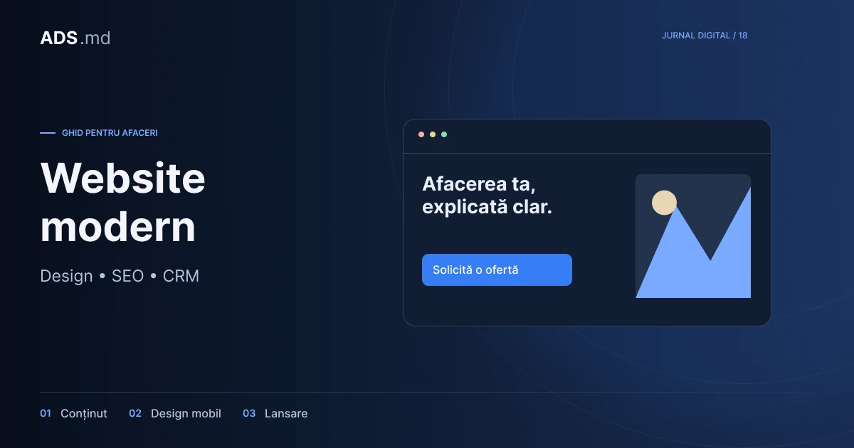 Ilustrație editorială: Website pentru o afacere din Moldova: de la brief la lansare