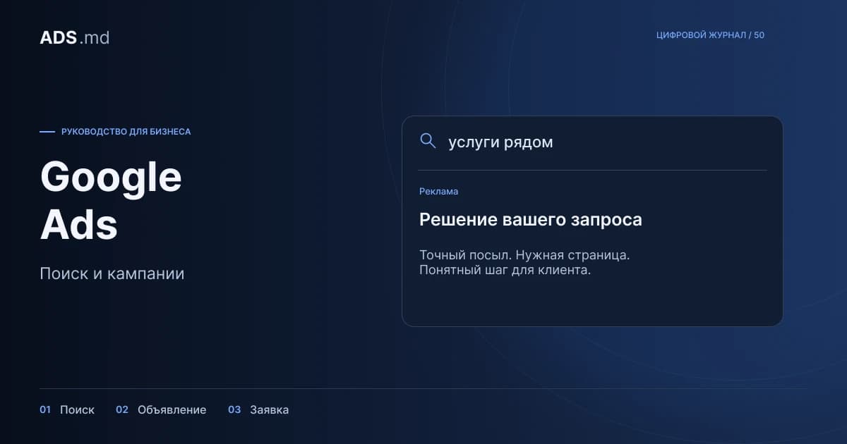 Тематическая иллюстрация: Google Ads для услуг: подготовка первой поисковой кампании