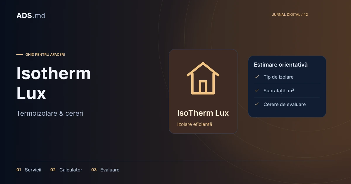Ilustrație editorială: IsoTherm Lux: servicii, calculator și cereri de evaluare