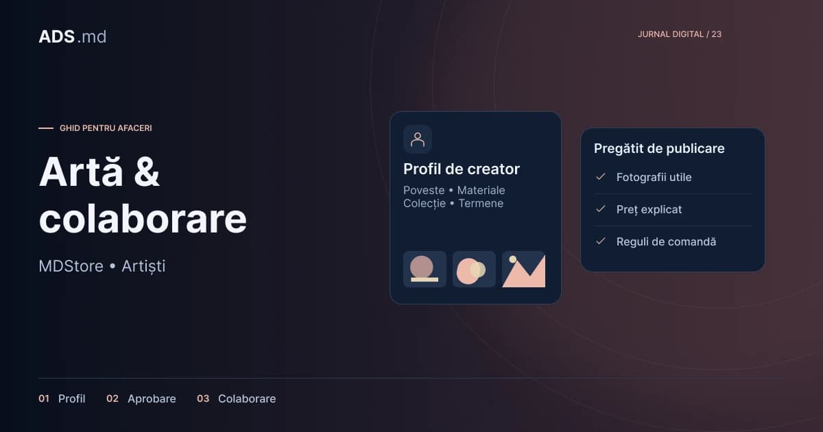 Ilustrație editorială: MDStore: pregătirea creatorilor, catalogului și comenzilor