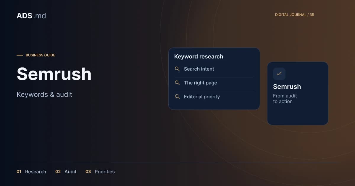 Editorial illustration: Semrush for SEO: turn reports into more useful website pages