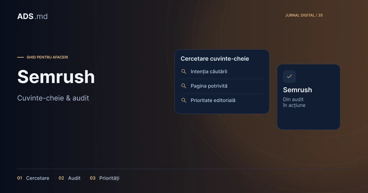 Ilustrație editorială: Semrush pentru SEO: din rapoarte în pagini mai utile