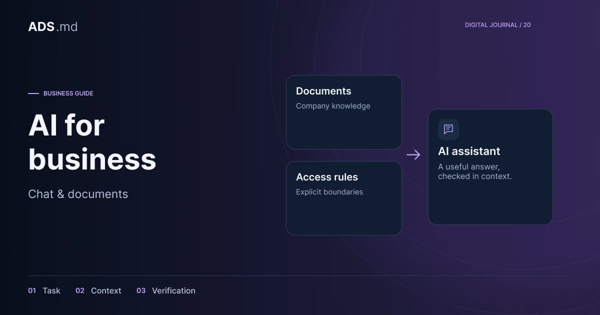 Editorial illustration: AI for companies: choose and verify your first automation