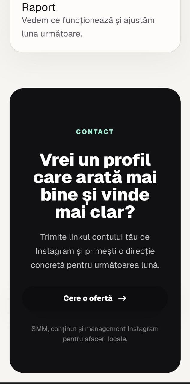 Sectiune contact mini-site