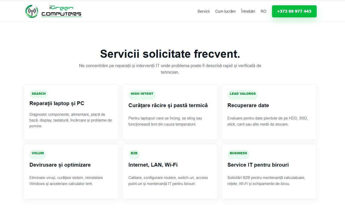 iGreen Computers - Service grid