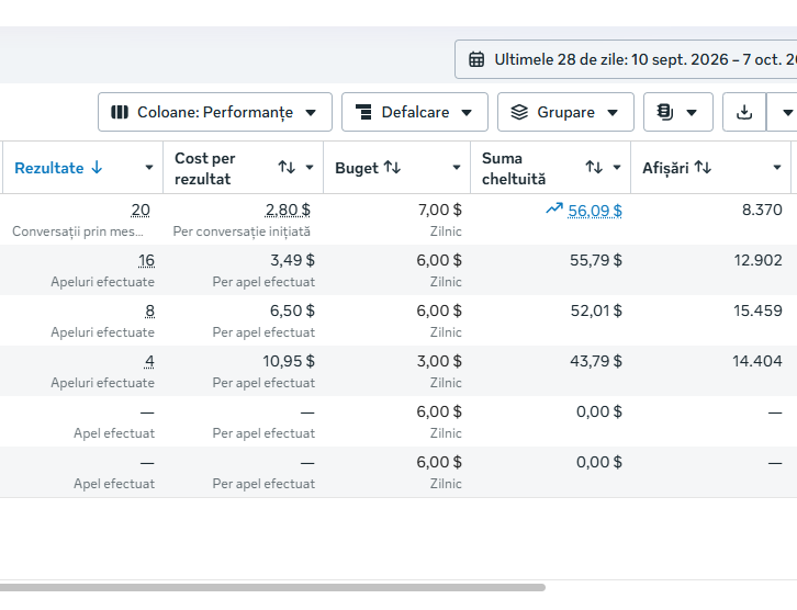 Diamond Clean · Meta Ads Manager · 10 Sept 2026 – 7 Oct 2026