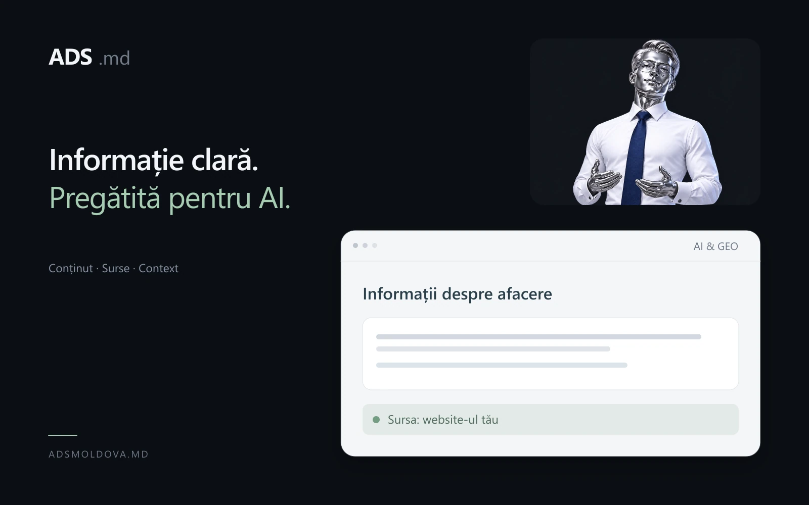 Pregătește-ți website-ul pentru căutările AI ADS Moldova
