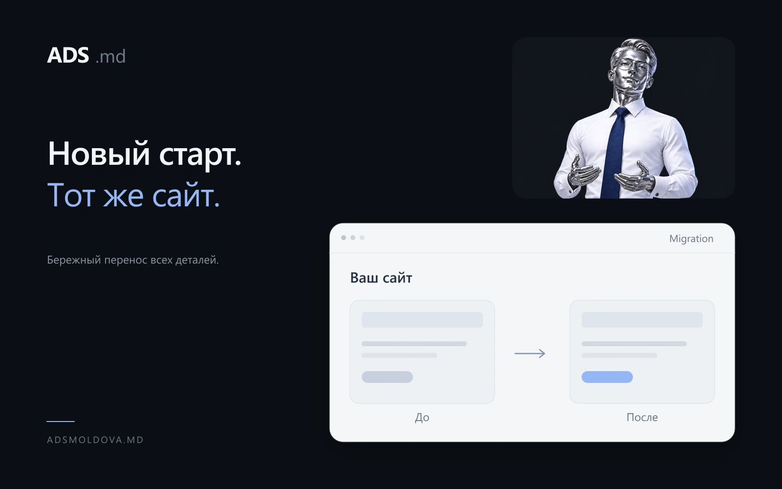 Миграция и клонирование сайта ADS Moldova